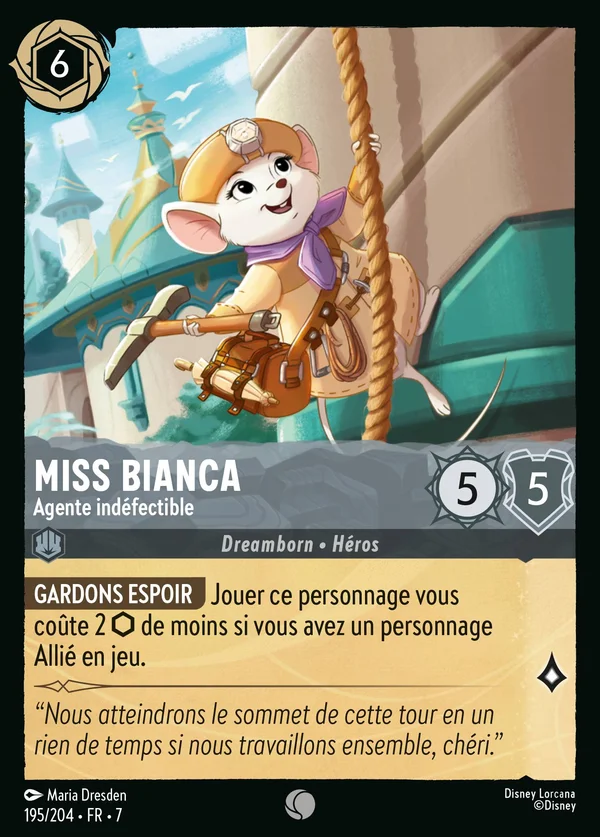 Miss Bianca - Agente indéfectible — Disney Lorcana Personnage card from Archazia's Island