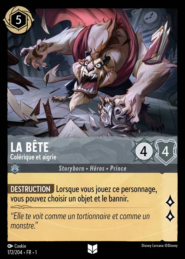 La Bête - Colérique et aigrie — Disney Lorcana Personnage card from The First Chapter