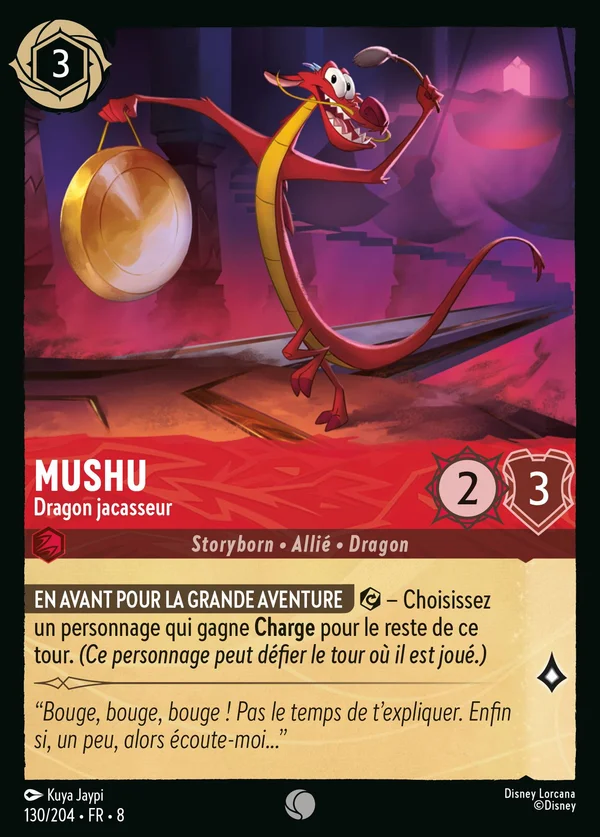 Mushu - Dragon jacasseur — Disney Lorcana Personnage card from The Reign of Jafar