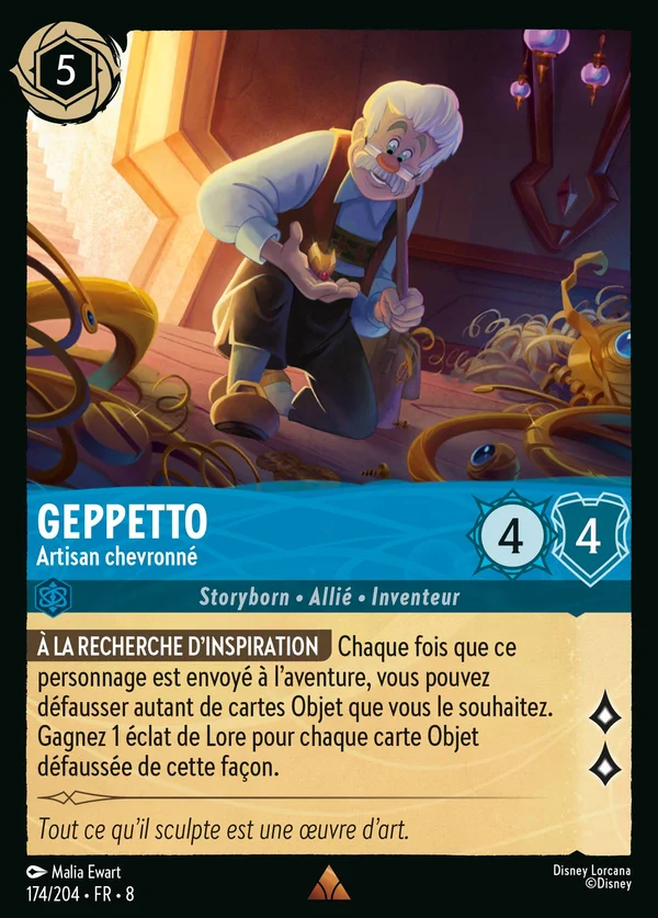 Geppetto - Artisan chevronné — Disney Lorcana Personnage card from The Reign of Jafar
