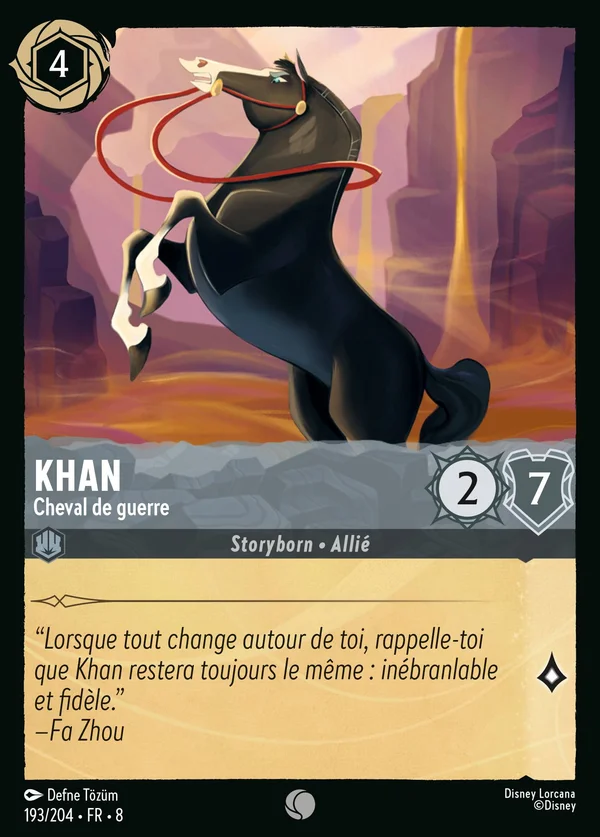 Khan - Cheval de guerre — Disney Lorcana Personnage card from The Reign of Jafar