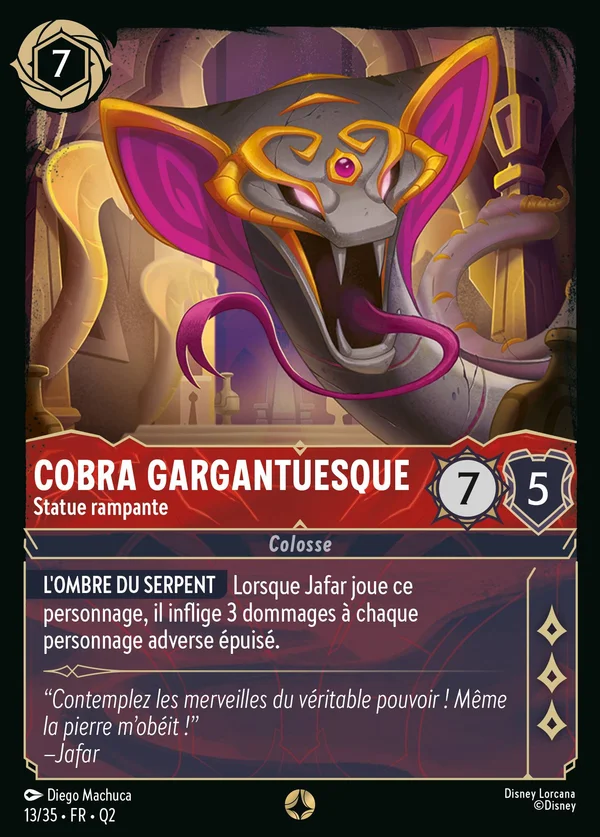Cobra gargantuesque - Statue rampante — Disney Lorcana Personnage card from Illumineer's Quest: Palace Heist