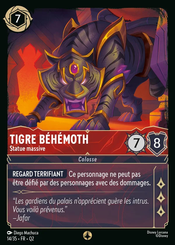 Tigre béhémoth - Statue massive — Disney Lorcana Personnage card from Illumineer's Quest: Palace Heist