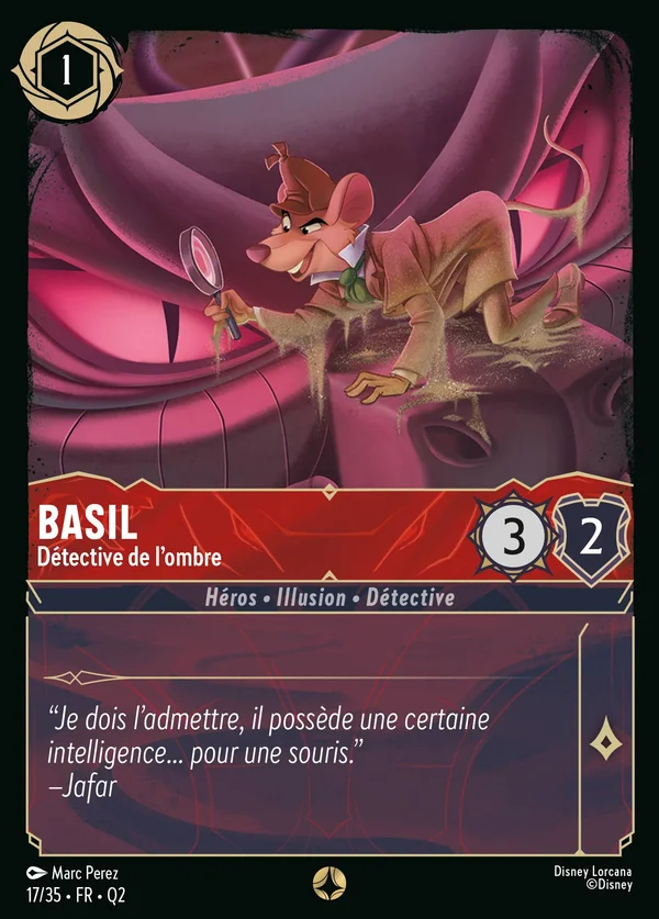 Basil - Détective de l'ombre — Disney Lorcana Personnage card from Illumineer's Quest: Palace Heist