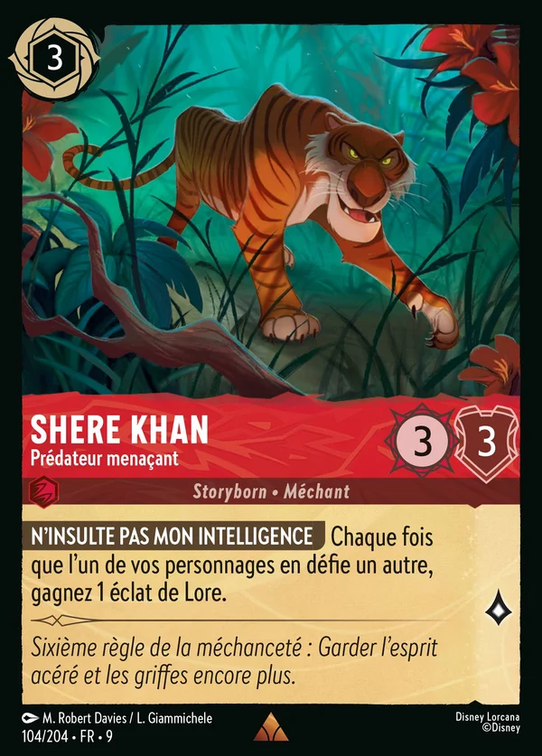 Shere Khan - Prédateur menaçant — Disney Lorcana Personnage card from Fabled