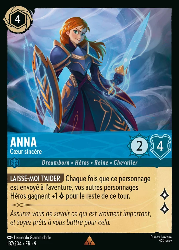 Anna - Cœur sincère — Disney Lorcana Personnage card from Fabled