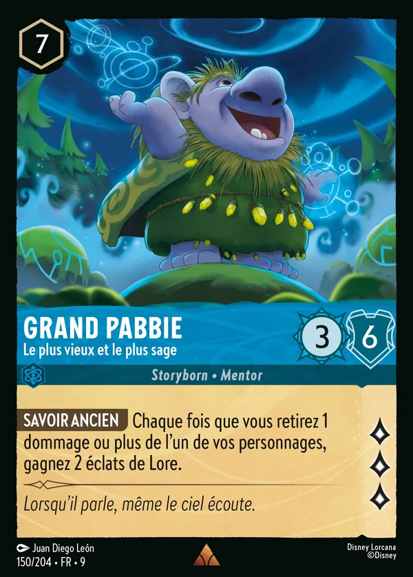 Grand Pabbie - Le plus vieux et le plus sage — Disney Lorcana Personnage card from Fabled