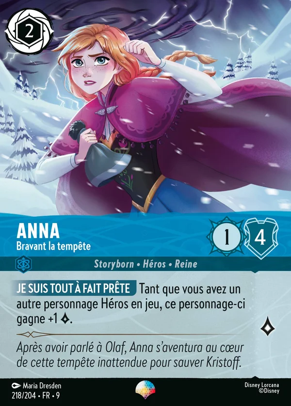 Anna - Bravant la tempête — Disney Lorcana Personnage card from Fabled