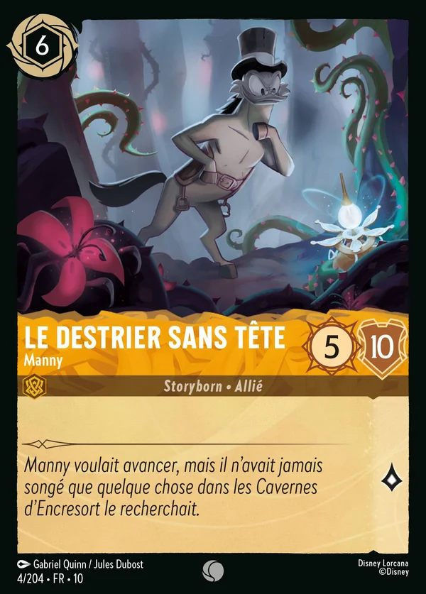 Le destrier sans tête - Manny — Disney Lorcana Personnage card from Whispers in the Well