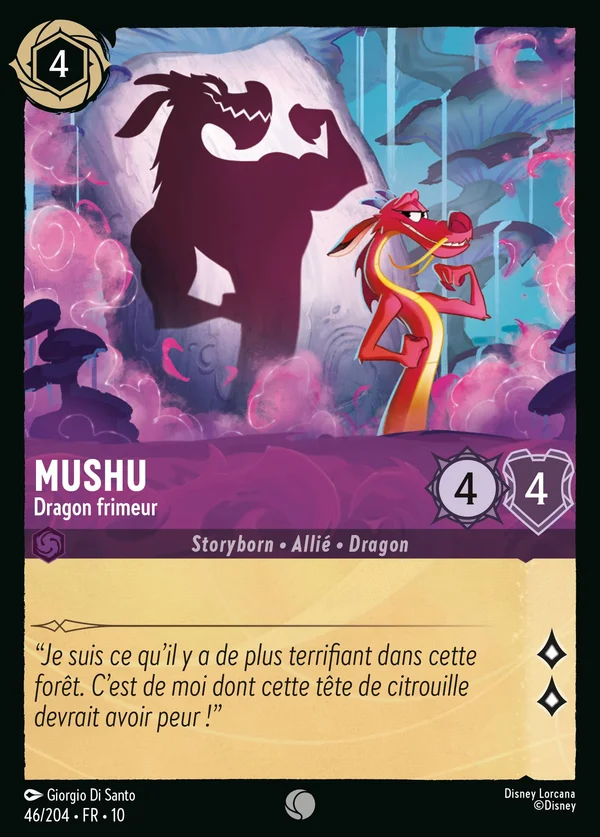 Mushu - Dragon frimeur — Disney Lorcana Personnage card from Whispers in the Well