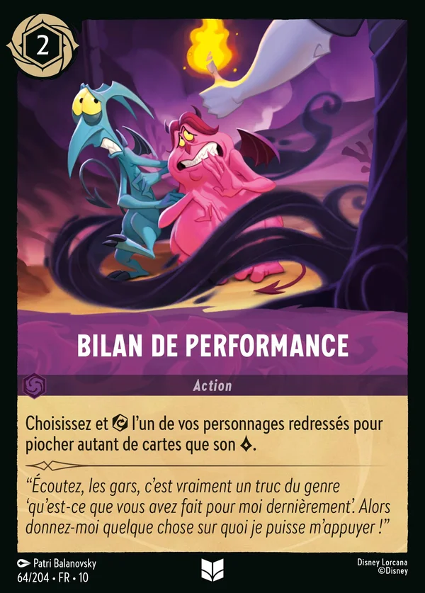 Bilan de performance — Disney Lorcana Action card from Whispers in the Well
