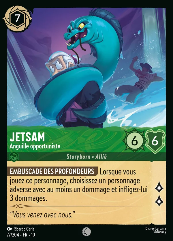 Jetsam - Anguille opportuniste — Disney Lorcana Personnage card from Whispers in the Well