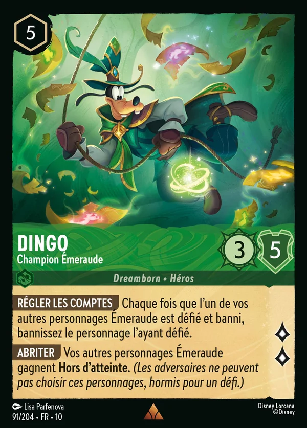 Dingo - Champion Émeraude — Disney Lorcana Personnage card from Whispers in the Well