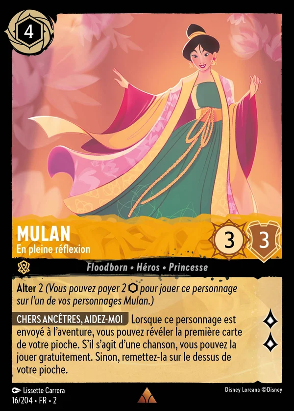 Mulan - En pleine réflexion — Disney Lorcana Personnage card from Rise of the Floodborn