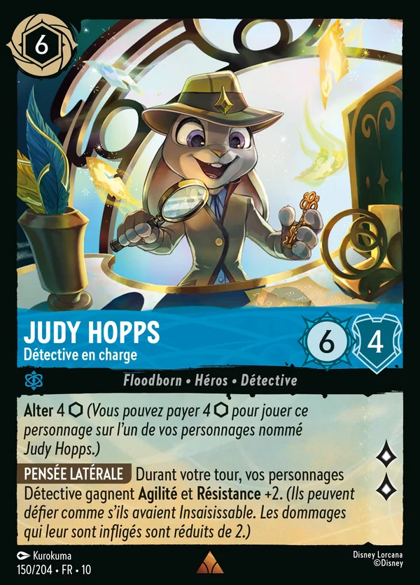 Judy Hopps - Détective en charge — Disney Lorcana Personnage card from Whispers in the Well