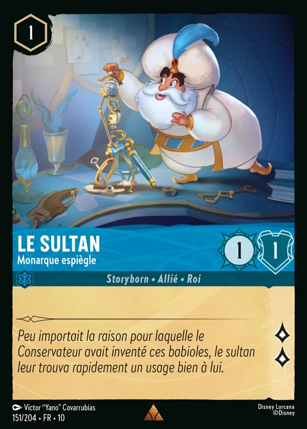 Le Sultan - Monarque espiègle — Disney Lorcana Personnage card from Whispers in the Well