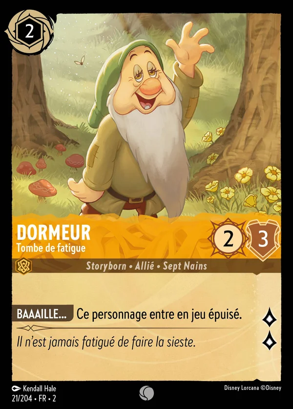 Dormeur - Tombe de fatigue — Disney Lorcana Personnage card from Rise of the Floodborn