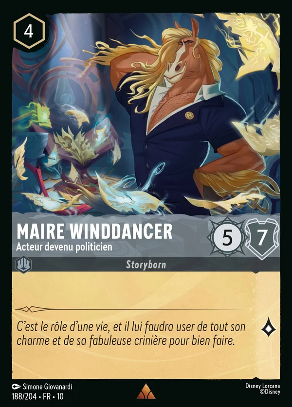 Maire Winddancer - Acteur devenu politicien — Disney Lorcana Personnage card from Whispers in the Well