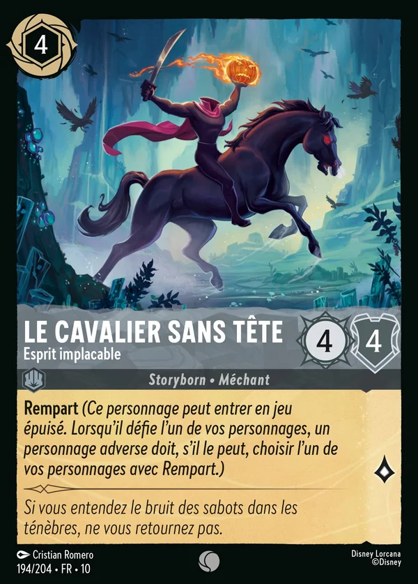 Le Cavalier sans tête - Esprit implacable — Disney Lorcana Personnage card from Whispers in the Well
