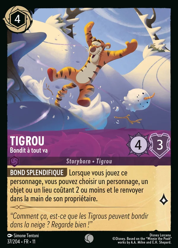 Tigrou - Bondit à tout va — Disney Lorcana Personnage card from Winterspell