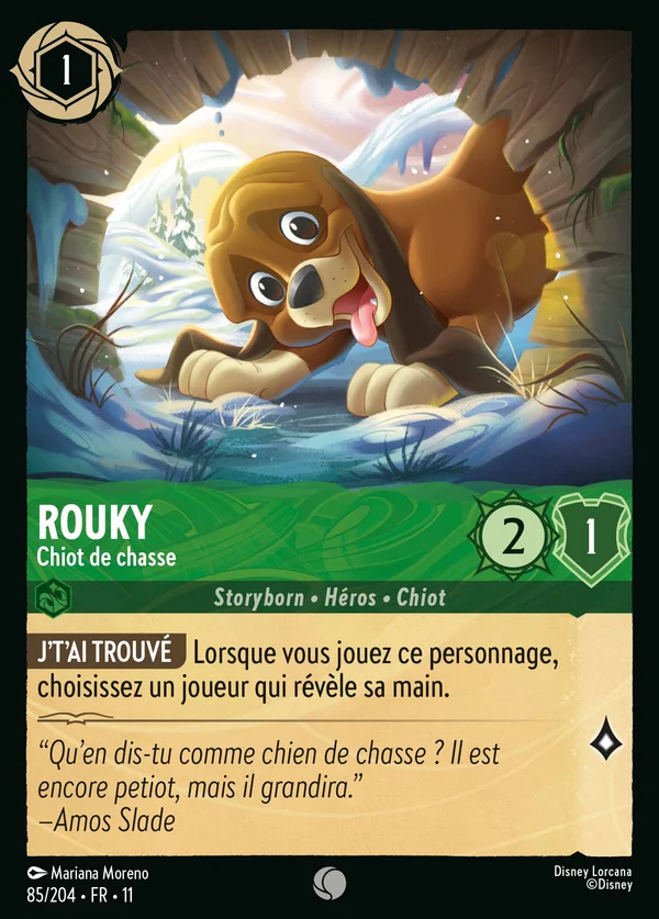 Rouky - Chiot de chasse — Disney Lorcana Personnage card from Winterspell