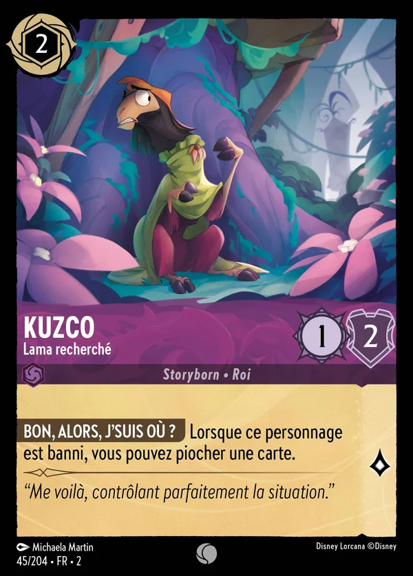 Kuzco - Lama recherché — Disney Lorcana Personnage card from Rise of the Floodborn