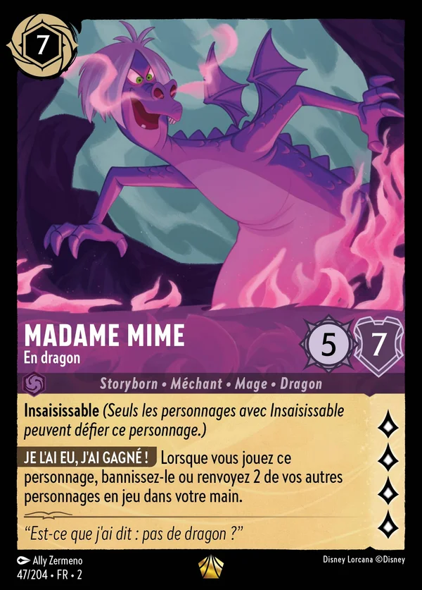 Madame Mime - En dragon — Disney Lorcana Personnage card from Rise of the Floodborn