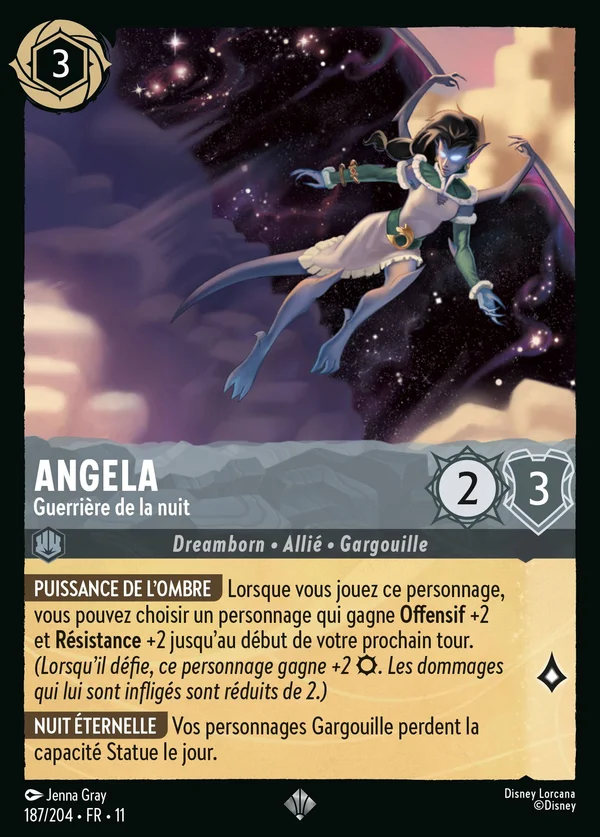Angela - Guerrière de la nuit — Disney Lorcana Personnage card from Winterspell