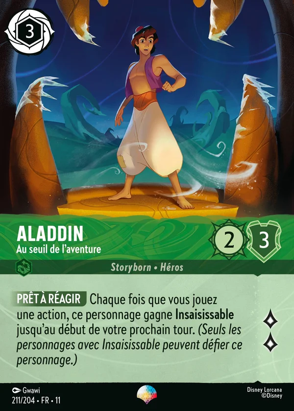 Aladdin - Au seuil de l'aventure — Disney Lorcana Personnage card from Winterspell