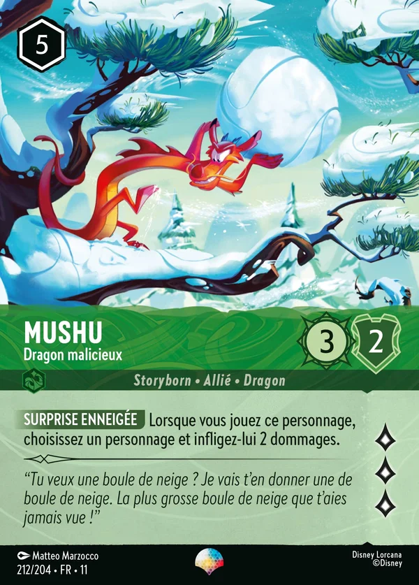 Mushu - Dragon malicieux — Disney Lorcana Personnage card from Winterspell