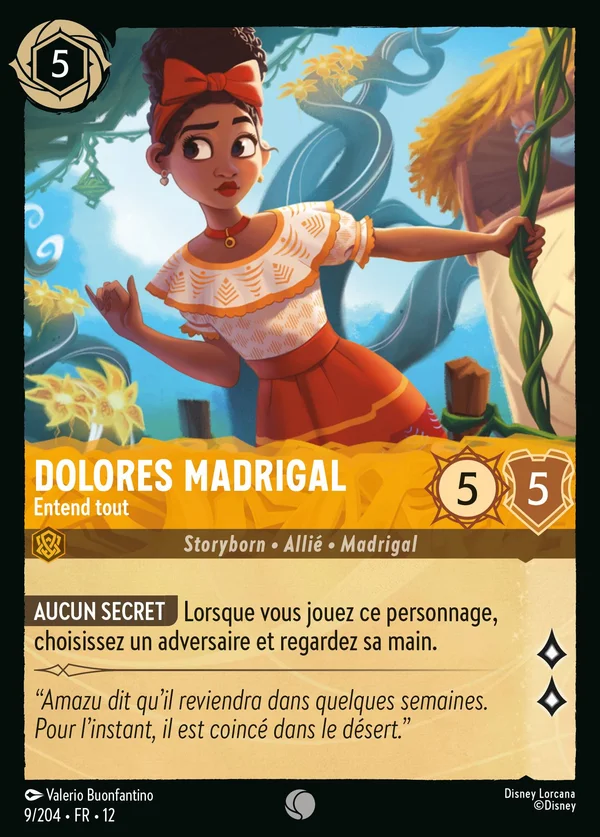 Dolores Madrigal - Entend tout — Disney Lorcana Personnage card from Wilds Unknown