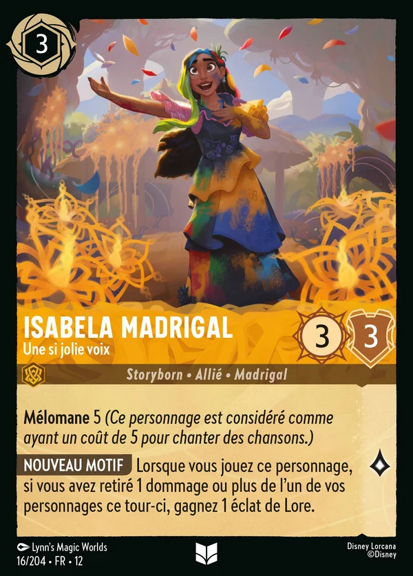 Isabela Madrigal - Une si jolie voix — Disney Lorcana Personnage card from Wilds Unknown