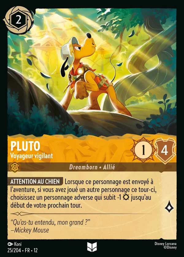 Pluto - Voyageur vigilant — Disney Lorcana Personnage card from Wilds Unknown