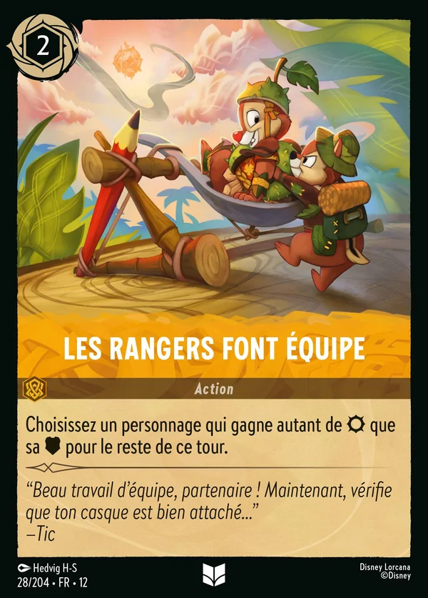 Les rangers font équipe — Disney Lorcana Action card from Wilds Unknown