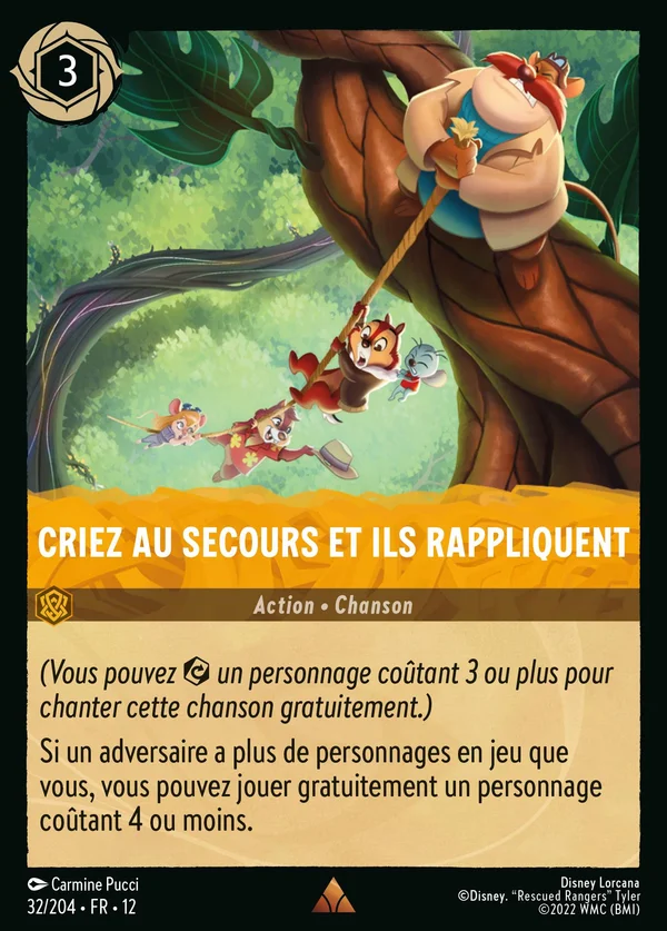 Criez au secours et ils rappliquent — Disney Lorcana Action card from Wilds Unknown