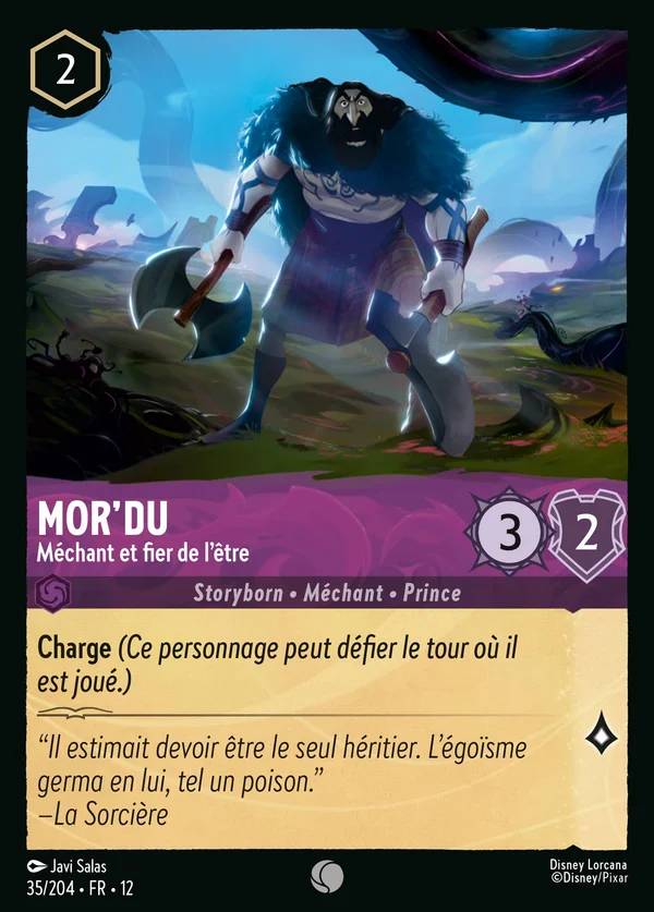 Mor'du - Méchant et fier de l'être — Disney Lorcana Personnage card from Wilds Unknown