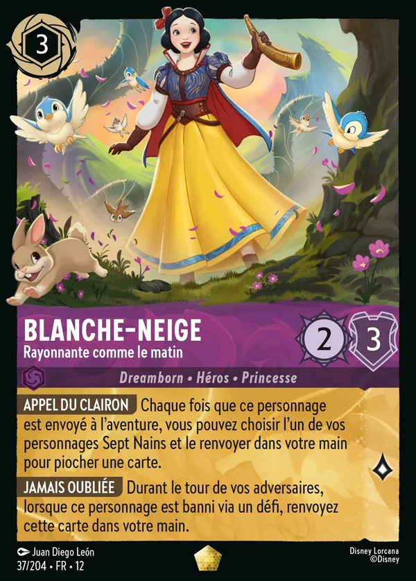 Blanche-Neige - Rayonnante comme le matin — Disney Lorcana Personnage card from Wilds Unknown