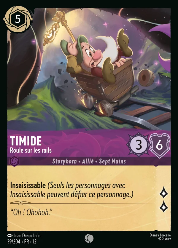 Timide - Roule sur les rails — Disney Lorcana Personnage card from Wilds Unknown