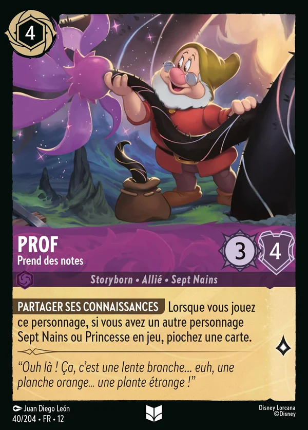 Prof - Prend des notes — Disney Lorcana Personnage card from Wilds Unknown