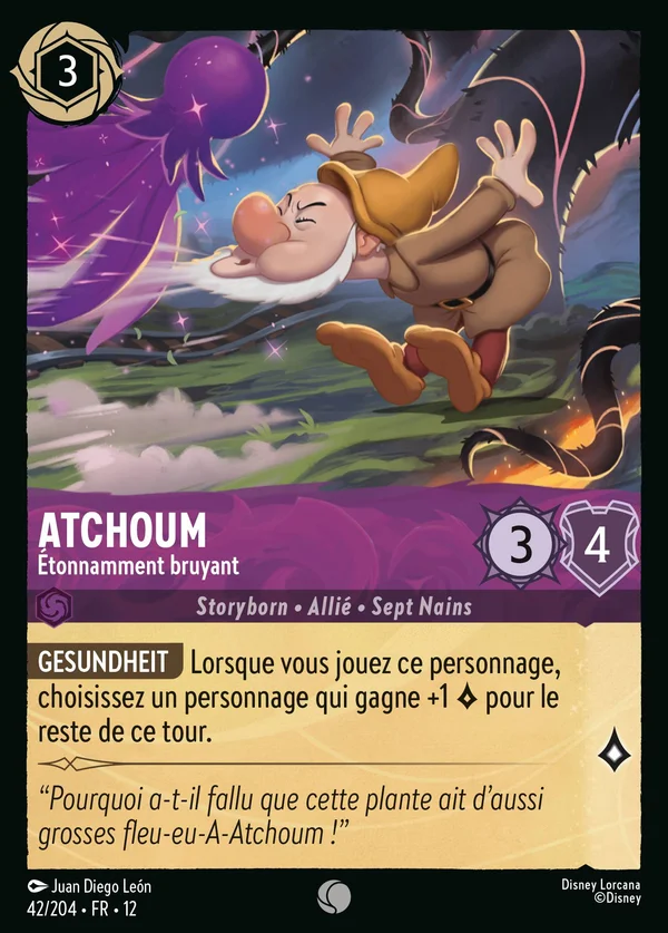 Atchoum - Étonnamment bruyant — Disney Lorcana Personnage card from Wilds Unknown