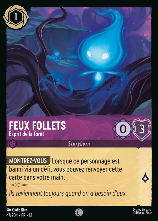 Feux follets - Esprit de la forêt — Disney Lorcana Personnage card from Wilds Unknown