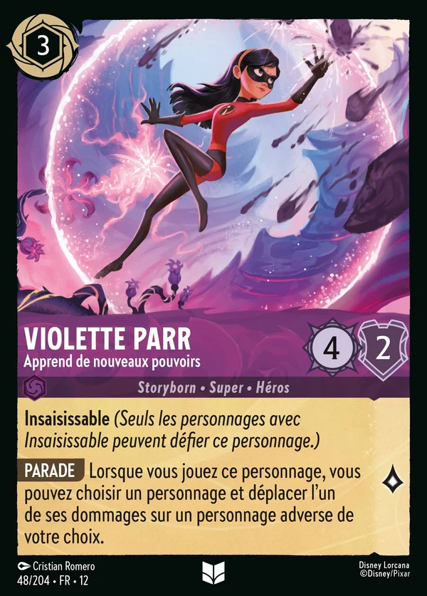 Violette Parr - Apprend de nouveaux pouvoirs — Disney Lorcana Personnage card from Wilds Unknown