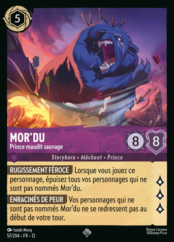 Mor'du - Prince maudit sauvage — Disney Lorcana Personnage card from Wilds Unknown