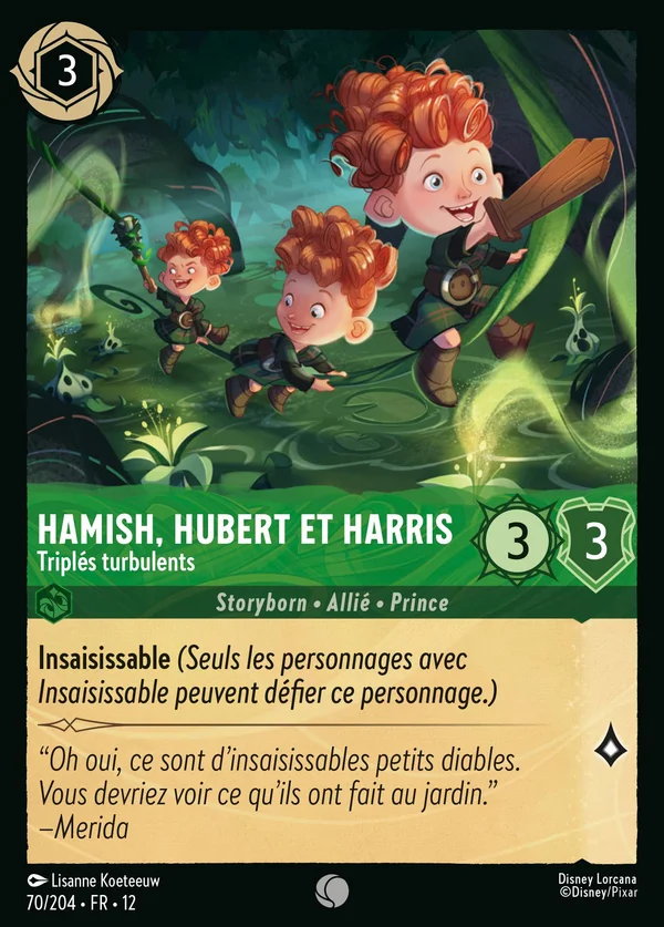 Hamish, Hubert et Harris - Triplés turbulents — Disney Lorcana Personnage card from Wilds Unknown