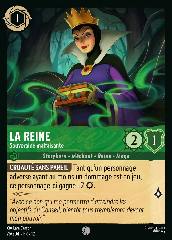 La Reine - Souveraine malfaisante — Disney Lorcana Personnage card from Wilds Unknown