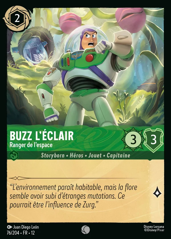 Buzz l'Éclair - Ranger de l'espace — Disney Lorcana Personnage card from Wilds Unknown