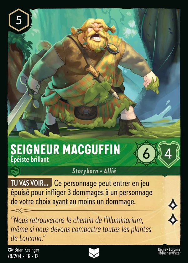 Seigneur MacGuffin - Épéiste brillant — Disney Lorcana Personnage card from Wilds Unknown