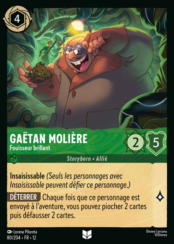 Gaëtan Molière - Fouisseur brillant — Disney Lorcana Personnage card from Wilds Unknown