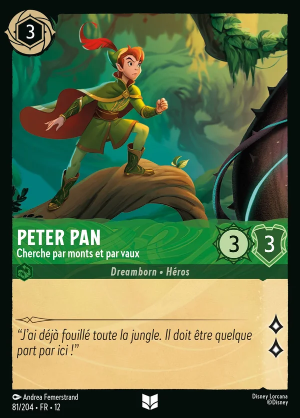 Peter Pan - Cherche par monts et par vaux — Disney Lorcana Personnage card from Wilds Unknown