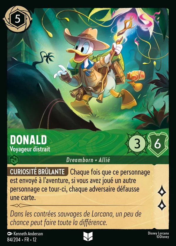 Donald - Voyageur distrait — Disney Lorcana Personnage card from Wilds Unknown
